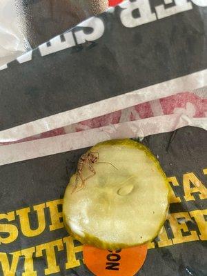 I order a super star,  and  look what i found in my burger. So disappointment on my  order today.