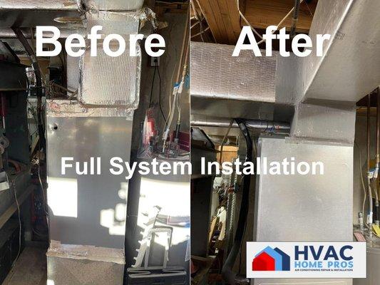 Air handler installation and duct work