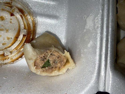 Inside pork Pan-Fried Dumplings