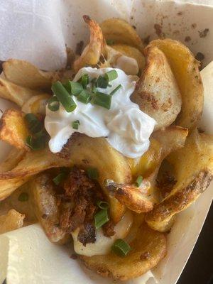 Loaded sidewinder fries