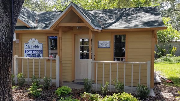 Our office, located next to Sunsets Restaurant on the southwest corner of Sunset Drive and Livingston Avenue in Lutz.