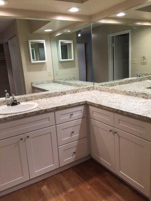 Beautiful new cabinetry in our HUGE master bath