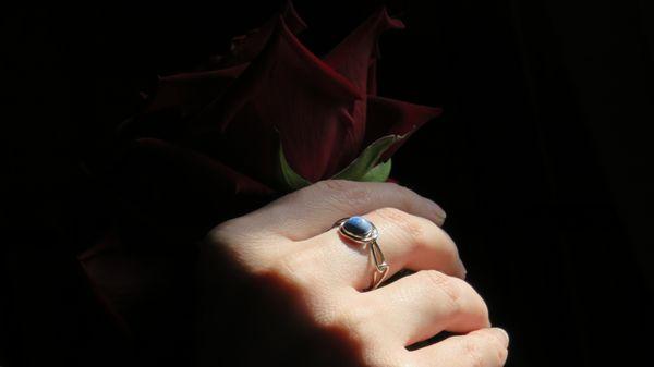 Handmade and one of a kind! Sterling silver sodalite ring.