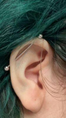 Industrial done by drew healed very nicely