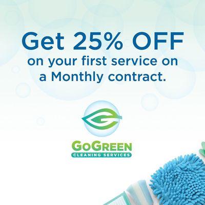 25% OFF on your first service on a monthly contact.