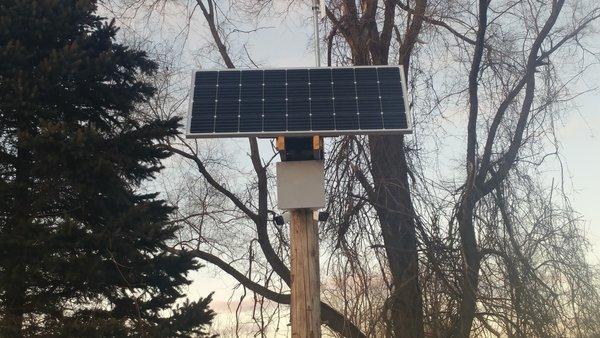 Completely wireless camera station.  Run on solar and Ubiquiti radio.