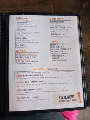 4th page of menu