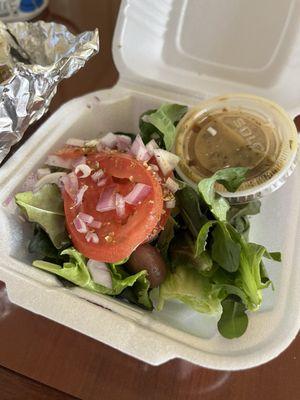 very Small Greek Salad.. hardly anything for $4.25