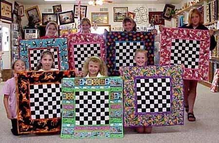 One of our Kid's Summer Quilting Camps.   Details at www.quiltinghen.com