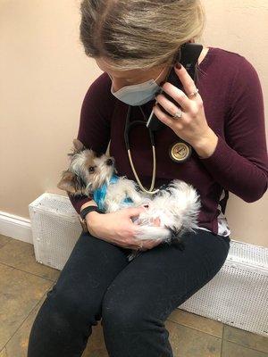 Dr Nelson and tiny patient