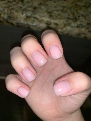 Natural Polish Gel Nails (color 387 and 217 mixed)