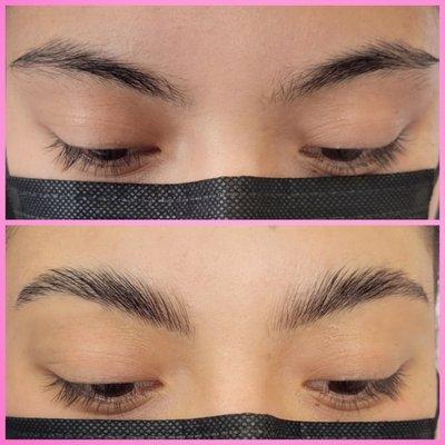 Brow Lamination acts as a perm that can whip unruly brows into shape.