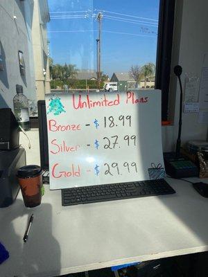 Our unlimited plan prices