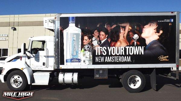 New Amsterdam Vodka Wrapped Box Truck.  We do Fleet Printing & Installs!