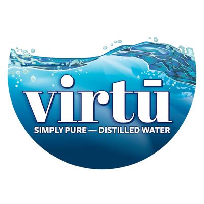 Virtū Distilled Water logo design