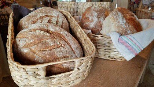 Here are two of our favorite kinds of bread -- multigrain with seeds and jalapeño cheddar!