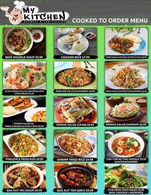 Our Cooked To Order Menu