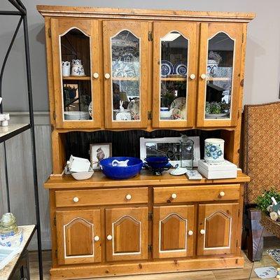 Pine china cabinet