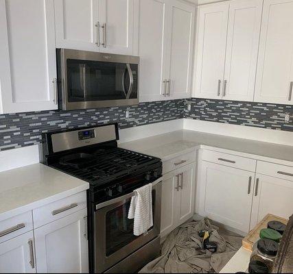 Backsplash and cabinets