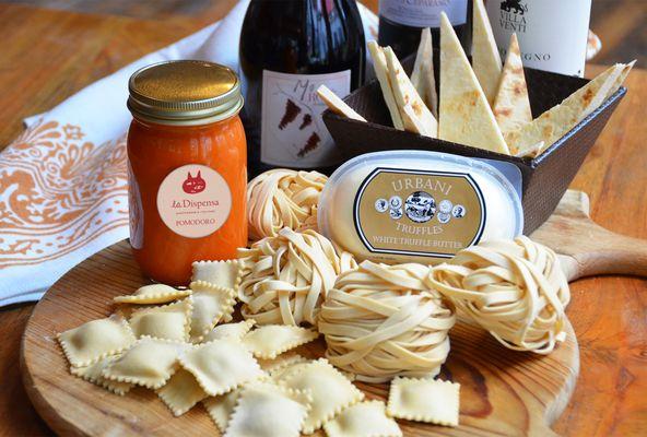 Fresh house made pasta and sauces to prepare at home