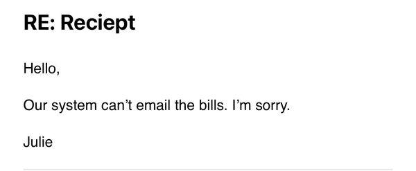 Email response.