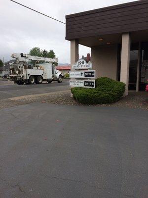 New temporary location of Tillamook City Hall while renovating other building