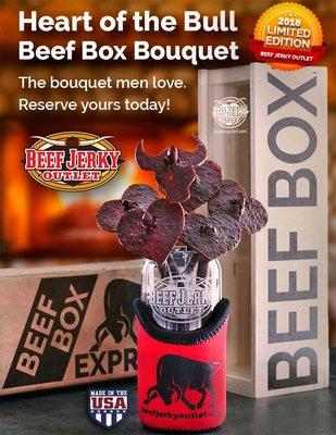 Need a gift for that special someone? Get the Beef Bouquet with wooden beef box, beverage glass, and koozie! While supplies last!