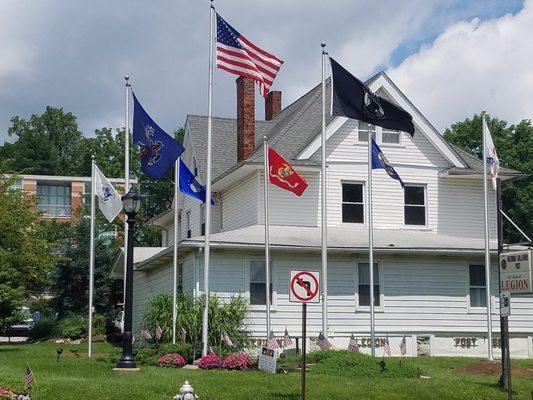 Post 668 with the 5 new flag poles.