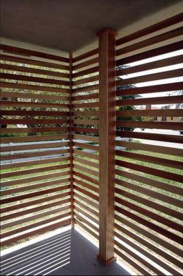 Custom slat wall to provide privacy