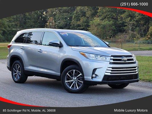 2019 Toyota Highlander XLE Fully Loaded, 105K MIles, 1 Owner!
PRICE $27,990