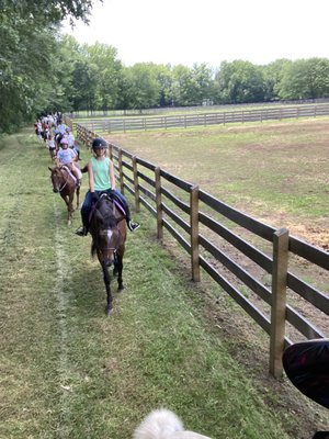 Trail lesson in the summer riding program