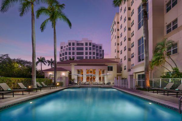 Pool at dusk