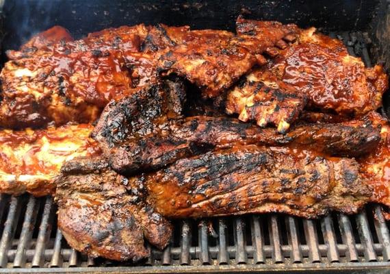 Grilled ribs and filet mignon