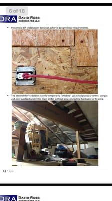 Structural Insulated Panels small pieces doesn't achieve what is intended (needed large pieces we paid for).  Cribbing 2nd story.