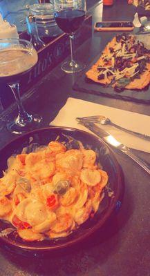 Cajun Mac n cheese, doomsday daiquiri, Mediterranean flatbread