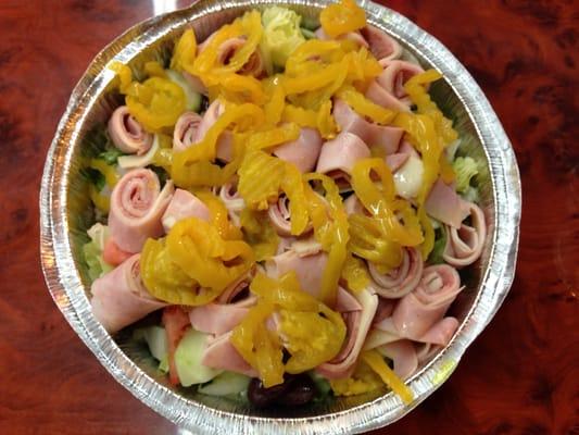 Antipasto with added banana peppers