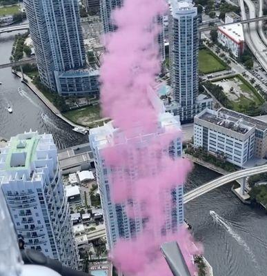 Helicopter gender reveal