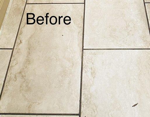 Ceramic Tile, Years of build up in the grout Grout