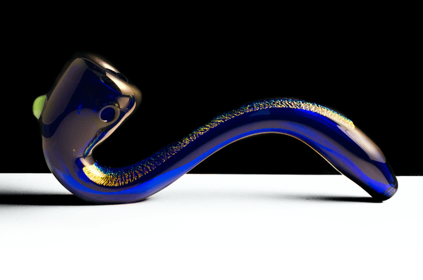 Beautiful, locally made sherlock pipe with a dichrome stripe