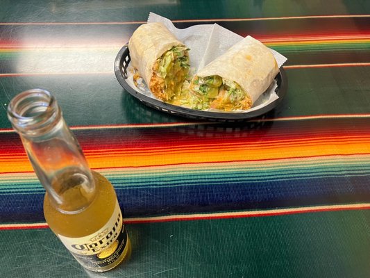 Corona And The Vegetariano Burrito