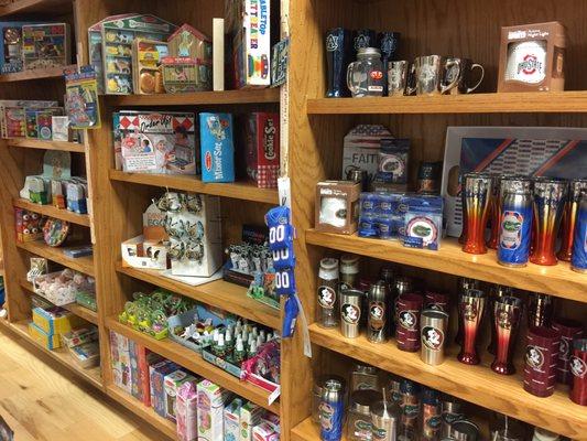 Toys, mugs, sports bottles, and cups