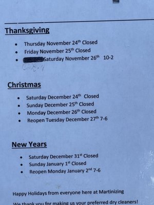 Holiday hours. Don't believe it