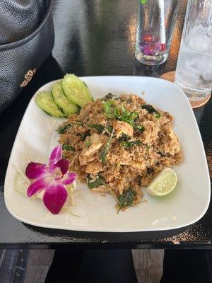 Basil Fried Rice with chicken. Without tomatoes.