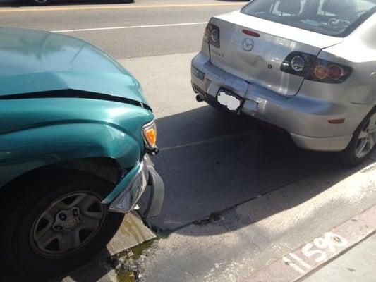 after the Majestic landscaping vehicle hit my car.  Theirs wasn't even able to be driven from the scene.