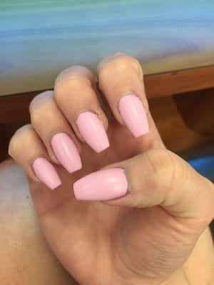 Beautiful Matte coffin tip acrylic nails