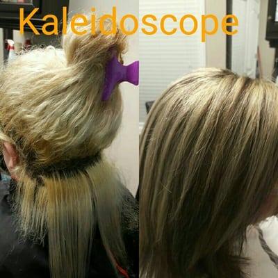 From all over blonde to a beautiful highlight!