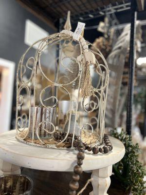 Wire Cloche in vintage home decor