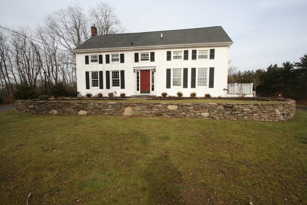 New fieldstone wall to frame up this old colonial