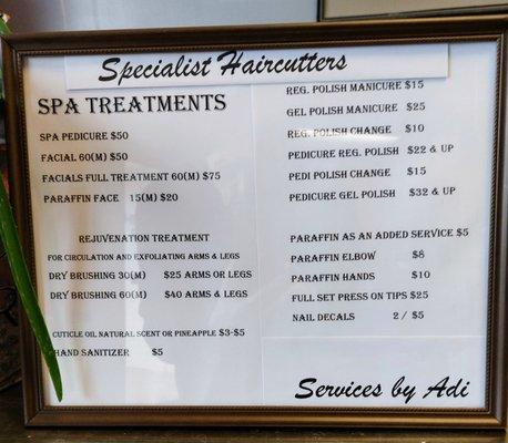 Spa prices