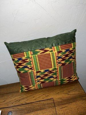 Decorative pillow, kente African print, 100% cotton